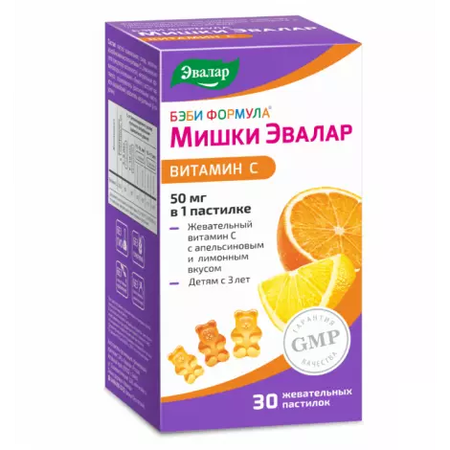 БЭБИ ФОРМУЛА МИШКИ ВИТ. C ПАСТИЛКИ, 2,5Г, №30