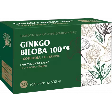 ГИНКГО БИЛОБА ГОТУ КОЛА ТЕАНИН ТАБЛ., 600МГ, №30