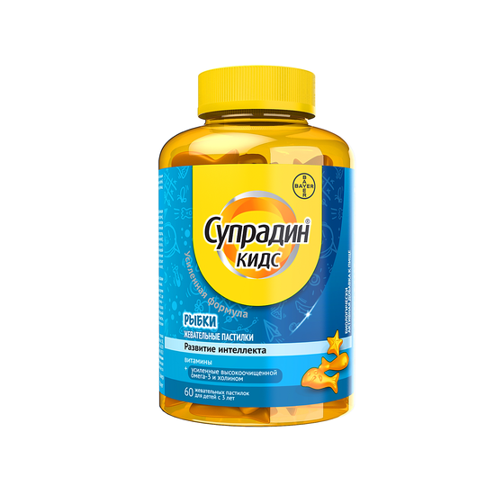 СУПРАДИН КИДС РЫБКИ ПАСТИЛКИ, 4Г, №60