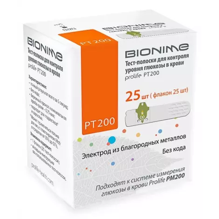 ТЕСТ-ПОЛОСКИ PROLIFE PT 200 (25ШТ.)