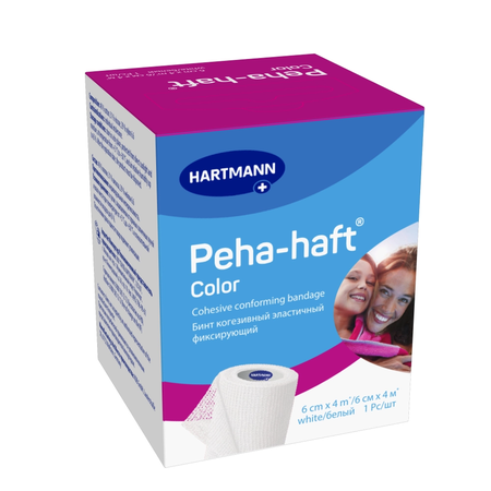 БИНТ КОГЕЗИВНЫЙ ЭЛАСТИЧНЫЙ ФИКС. PEHA-HAFT COLOR WHITE/БЕЛЫЙ (РАЗМЕР: 6СМХ4М)