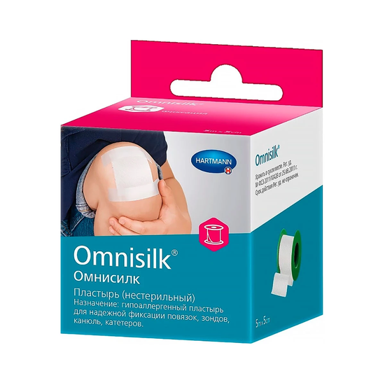 ПЛАСТЫРЬ OMNISILK НА ОСНОВЕ ИЗ СИНТЕТИЧ. ШЕЛКА (НА КАТУШКЕ), НЕСТЕРИЛ. (5СМХ5М)