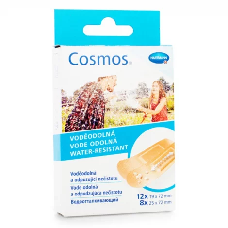 ПЛАСТЫРЬ COSMOS WATER-RESISTANT (ВОДООТТАЛ.), НЕСТЕРИЛ., (1,9Х7,2СМ-12ШТ., 2,5Х7,2СМ-8ШТ.), №20