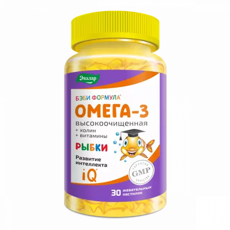 БЭБИ ФОРМУЛА РЫБКИ ОМЕГА-3 ПАСТИЛКИ, 4Г, №30