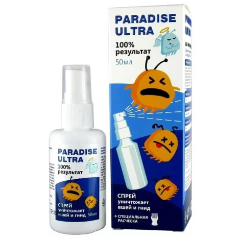 СПРЕЙ ПЕДИКУЛИЦИДНЫЙ ПАРАДИЗ УЛЬТРА УП., 50МЛ