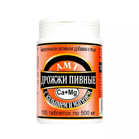 ПИВНЫЕ ДРОЖЖИ КАЛЬЦИЙ МАГНИЙ ТАБЛ., 500МГ, №100