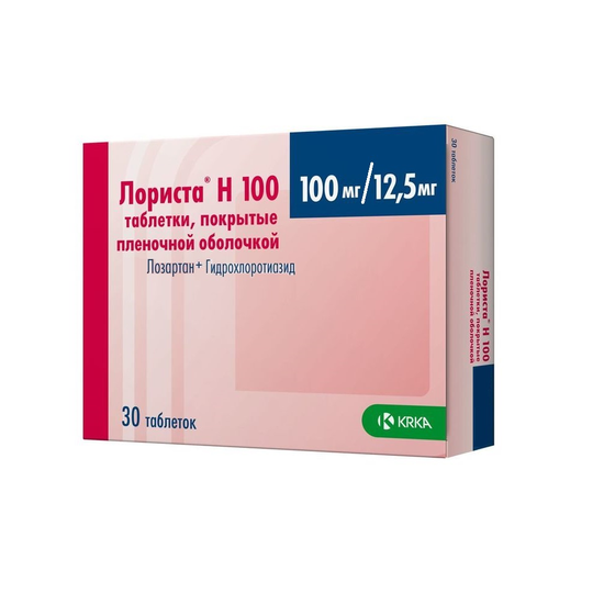 ЛОРИСТА Н ТАБЛ.П/О, 100МГ 12,5МГ, №30