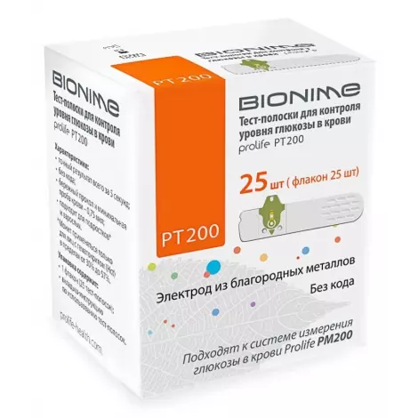 ТЕСТ-ПОЛОСКИ PROLIFE PT 200 (25ШТ.)