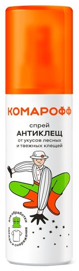 СПРЕЙ АНТИКЛЕЩ КОМАРОФФ УП., 125МЛ