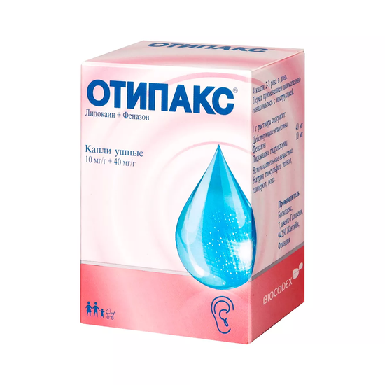 ОТИПАКС ФЛ., КАПЛИ УШН., 16Г