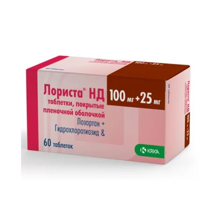 ЛОРИСТА НД ТАБЛ.П/О, 100МГ 25МГ, №60
