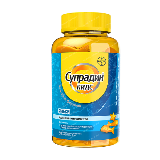 СУПРАДИН КИДС РЫБКИ ПАСТИЛКИ, 4Г, №30