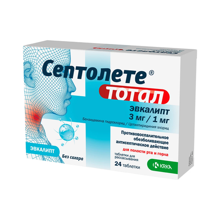 СЕПТОЛЕТЕ ТОТАЛ ЭВКАЛИПТ ТАБЛ.РАССАС., №24