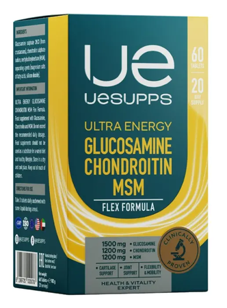 УЕСАППС ФЛЕКС ФОРМУЛА ГЛЮКОЗАМИН ХОНДРОИТИН МСМ УЛЬТРА ЭНЕРДЖИ ТАБЛ., №60