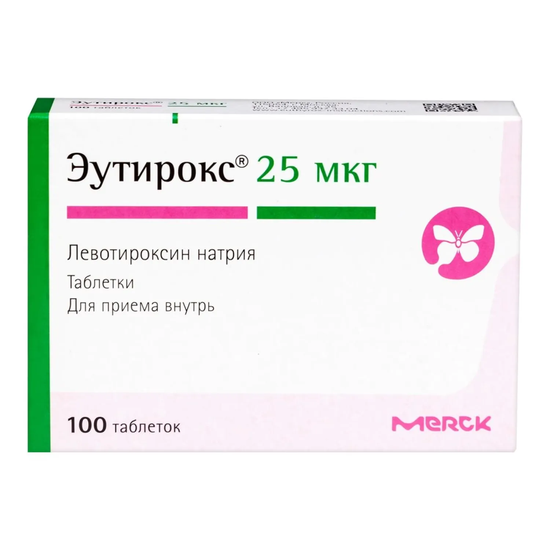 ЭУТИРОКС ТАБЛ., 25МКГ, №100