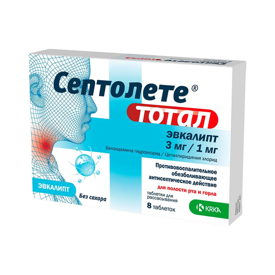 СЕПТОЛЕТЕ ТОТАЛ ЭВКАЛИПТ ТАБЛ.РАССАС., №8