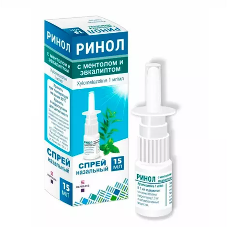 РИНОЛ МЕНТОЛ ЭВКАЛИПТ ФЛ., СПРЕЙ НАЗ., 0,1% 15МЛ