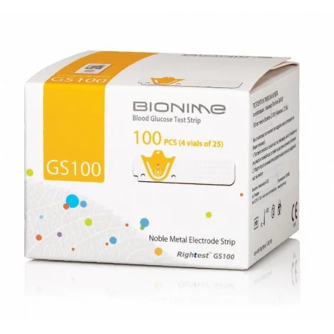 ТЕСТ-ПОЛОСКИ RIGHTEST GS 100 (100ШТ.)