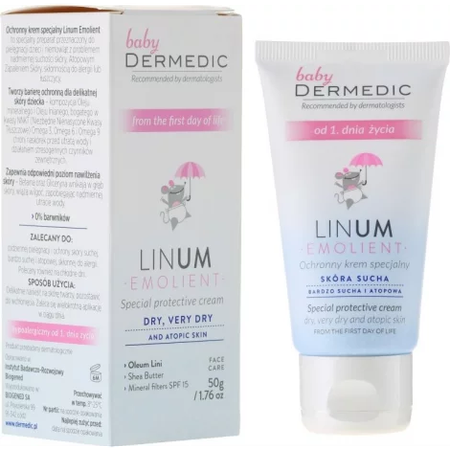 КРЕМ ДЕТ. DERMEDIC EMOLIENT LINUM BABY ЗАЩ. SPF-15 УП., 50Г