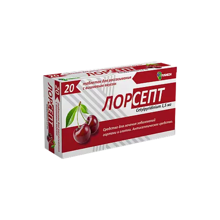 ЛОРСЕПТ ВИШНЯ ТАБЛ.РАССАС., 1,5МГ, №20