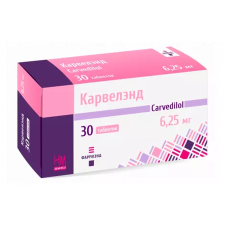 КАРВЕЛЭНД ТАБЛ., 6,25МГ, №30