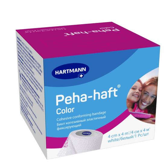БИНТ КОГЕЗИВНЫЙ ЭЛАСТИЧНЫЙ ФИКС. PEHA-HAFT COLOR WHITE/БЕЛЫЙ (РАЗМЕР: 4СМХ4М)