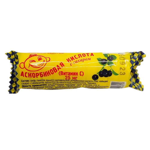 АСКОРБИНОВАЯ КИСЛОТА С САХ. ЧЕРНИКА ТАБЛ., 3Г, №10