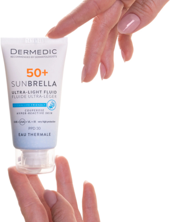 ФЛЮИД Д/ЛИЦА DERMEDIC SUNBRELLA УЛЬТРАЛЕГК. Д/ЧУВСТ. КОЖИ SPF-50+ УП., 40МЛ