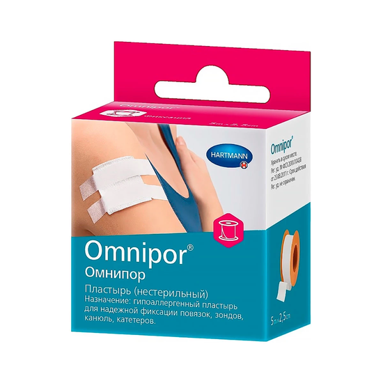 ПЛАСТЫРЬ OMNIPOR НА ОСНОВЕ ИЗ НЕТКАН. МАТЕРИАЛА (НА КАТУШКЕ), НЕСТЕРИЛ. (2,5СМХ5М)