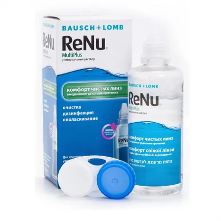 РАСТВОР УНИВЕРС. RENU MULTI PLUS Д/УХОДА ЗА МЯГК. КОНТАКТ. ЛИНЗАМИ В КОМПЛ. С КОНТ. Д/ХРАНЕНИЯ КОНТАКТ. ЛИНЗ И БЕЗ КОНТ. (120МЛ)