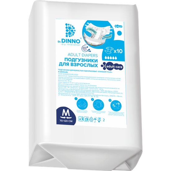 ПОДГУЗНИКИ Д/ВЗРОСЛЫХ DR.DINNO STANDARD PLUS М, №10