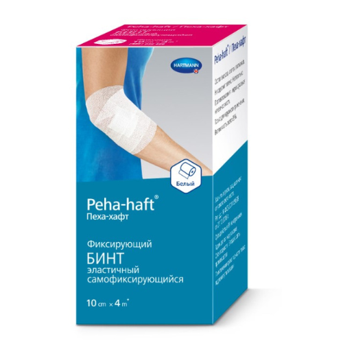 БИНТ КОГЕЗИВНЫЙ ЭЛАСТИЧНЫЙ ФИКС. PEHA-HAFT COLOR WHITE/БЕЛЫЙ (РАЗМЕР: 10СМХ4М)