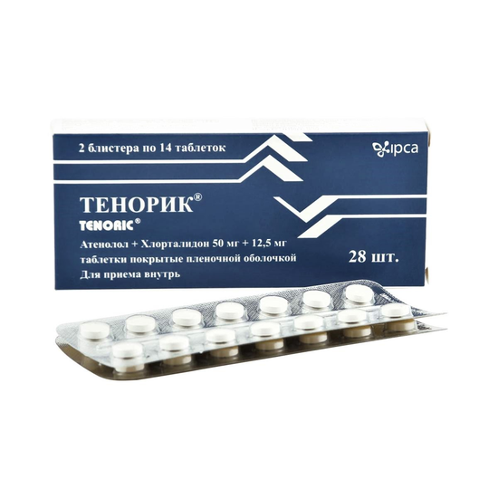 ТЕНОРИК ТАБЛ.П/О, 50МГ/12,5МГ, №28