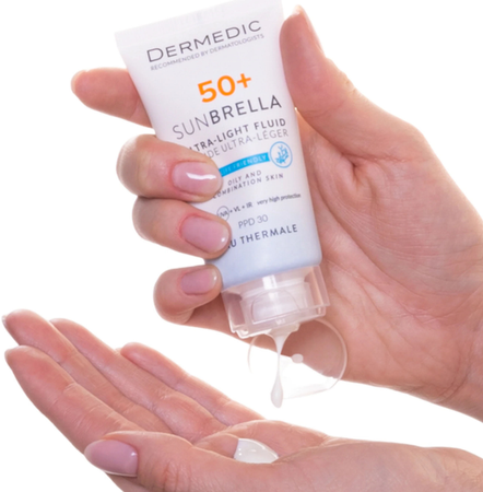 ФЛЮИД Д/ЛИЦА DERMEDIC SUNBRELLA УЛЬТРАЛЕГК. Д/СУХ. НОРМ. КОЖИ SPF-50+ УП., 40МЛ