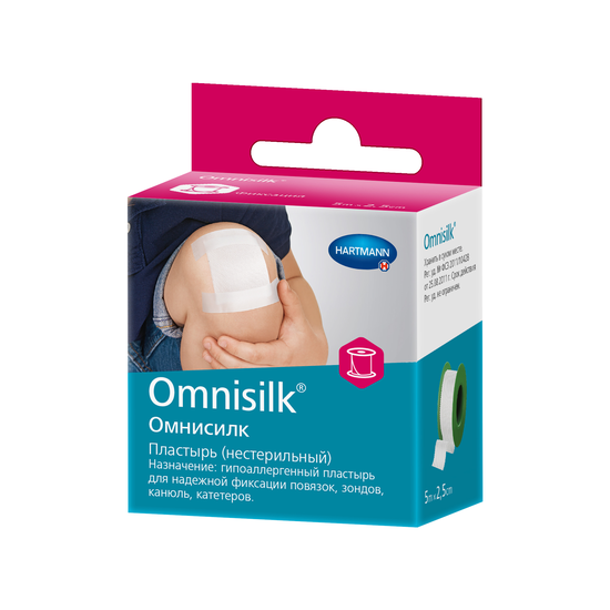 ПЛАСТЫРЬ OMNISILK НА ОСНОВЕ ИЗ СИНТЕТИЧ. ШЕЛКА (НА КАТУШКЕ), НЕСТЕРИЛ. (2,5СМХ5М)