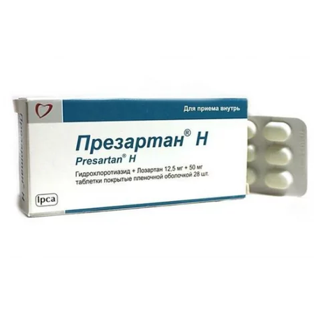 ПРЕЗАРТАН Н ТАБЛ.П/О, 50/12,5МГ, №28
