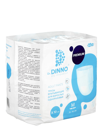 ТРУСЫ ВПИТ. Д/ВЗРОСЛЫХ ОДНОРАЗ. DR.DINNO PREMIUM M, №10